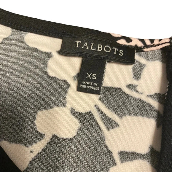 Talbots Vine Print Tie Sleeve City Jersey Dress - Picture 7 of 10